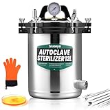 Huanyu Stérilisateur autoclave haute pression Stérilisation Vapeur Désinfecteur pour laboratoire/Dentaire/Animaux/Hôpital | 126°C-128°C | 0.145-0165MPa (12L)