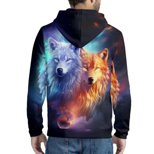 KIDVOVOU Unisex 3D Galaxy Wolf Print Graphic Hoodies Pullover Zip Up Hoodie Sweatshirts4
