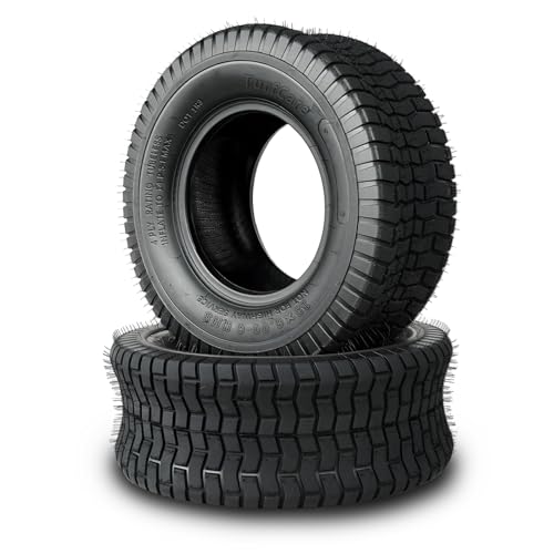 TRIPOWER 15x6.00-6nhs Lawn Mower Tires - 15x6x6 Front Tires for Riding Lawn Mower and Garden Tractor, Durable, 4PR Tubeless, 570lbs Capacity, Set of 2