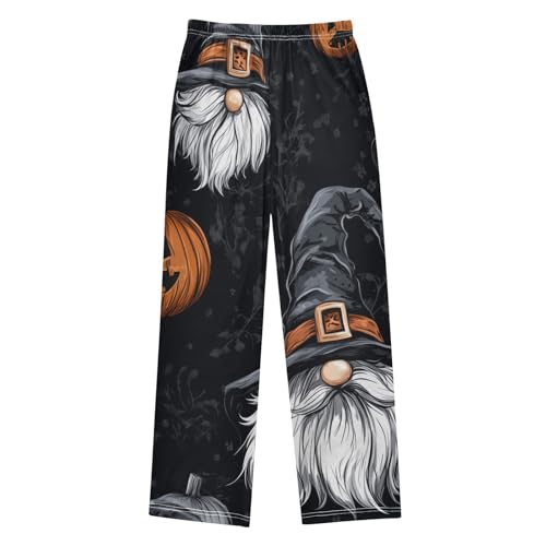 Gnome with Witch Hat Boys Long Pants Soft Trousers Elastic Waist Kids Lounge Bottoms with Pockets S-XL2