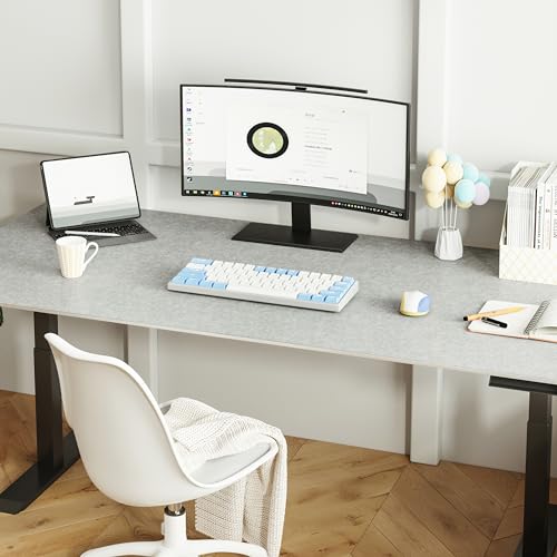 Image of Large Felt Desk Mat,47.2 inchx 23.6 inch,Non-Slip Desk Pad for Office and Home,120x60cm Full Table Mouse Pad,Keyboard Mats for Desk,Desktop Protection(Light Gray)