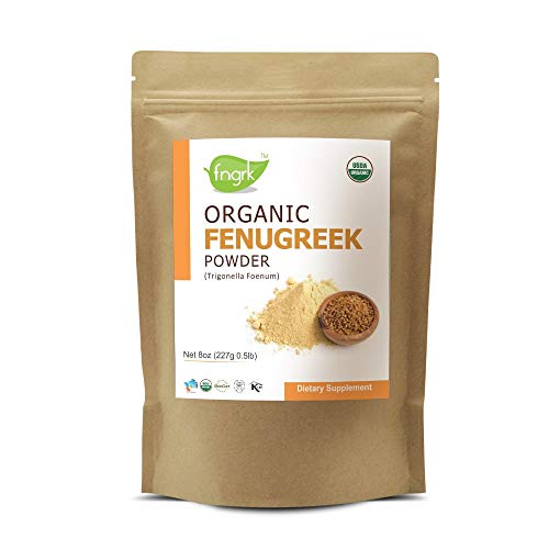 USDA CERTIFIED Organic Fenugreek Powder (TRIGONELLA FOENUM)(100% NATURAL , ORGANICALLY GROWN ) (227g / (1/2 lb) / 8 ounces)