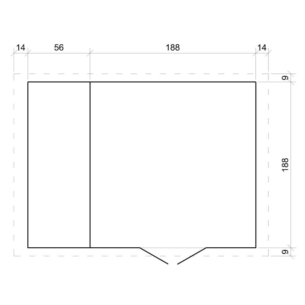 TIMBELA Gartenhaus Holz Mit Brennholzschuppen M386C - Geräteschuppen Holz B272xL206xH218 cm/ 3,53 + 0,97 m2 Lagerschuppen - Fahrradgarage Holz Wasserfestes Dach