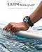 AGPTEK Smart Watch for Women Men, 5ATM Waterproof Smartwatch for Android and iOS Phones, Fitness Tracker Watch with 100+ Sports Modes, Heart Rate Monitor Pedometer Sleep Monitor, Black