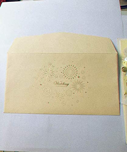 Jofanza 50 Pieces Wedding Invitations Cards 4.1"X8.5" Laser Cut 3D Fairy Gold Gilding Bride And Groom In Castle Invitation For Engagement Bridal Shower Anniversary Marriage Mr Mrs Invites #TOP6