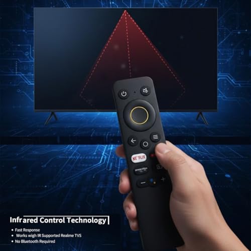 Image of Infrared Non-Voice Remote Control Suitable for Realme Android Smart LED TV - Compatible Replacement with Neflix, Prme Video & YouTube Hotkeys | Please Match Model Before Order