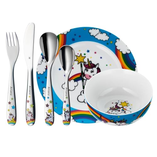 WMF Einhorn Kindergeschirr Set 6-teilig mit Gravur –...