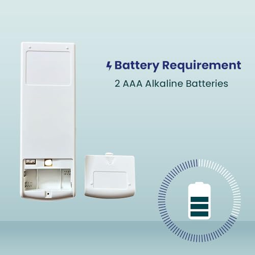Image of Original AC Remote Control Compatible with Hitachi Split & Window Air Conditioner with Backlight, LCD Display, Timer, Swing Function & AC Stand (68), White