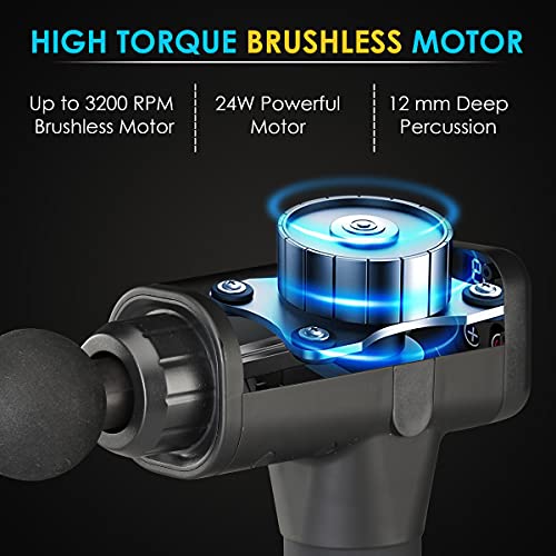 Image of AGARO Supreme Gun Massager for Back Pain Relief, Remove Muscle Fatigue Black & Dual Channel TENS Massager TM2421, 24 Mode, 20 Intensity Level, 13 Gel Pad, Carry Bag (Black) - Muscle Recovery Combo