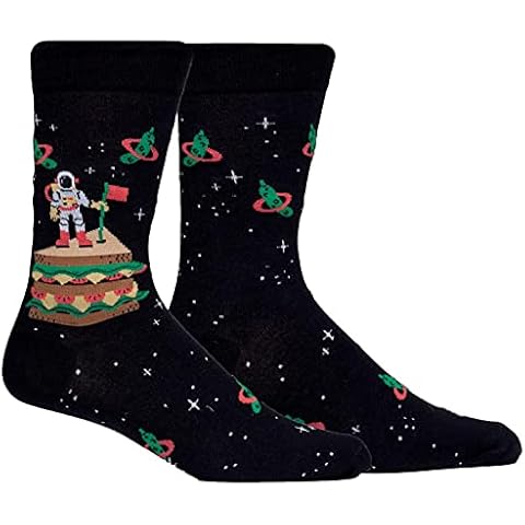 Sock It To Me Men's Space and Alien Socks, Moon Club Sandwich, One size Cover