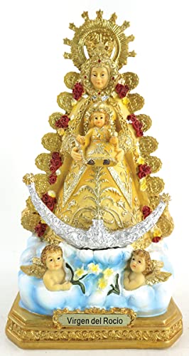 Estatua Virgen del Rocío de Resina de 10 pulgadas miniatura 2