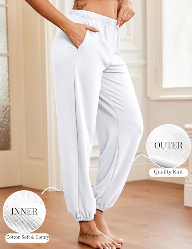 Ekouaer Jogger Pajamas Pants Baggy Lounge Pj Pant Cotton Sleep Bottoms Fall Sweatpants with Pockets for Women2