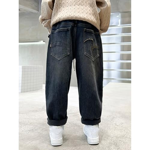 Boys Denim Pants Relaxed Fit Outdoor Casual Trousers for Ages 4-13 Durable Elastic Waist Easy Care Stylish2