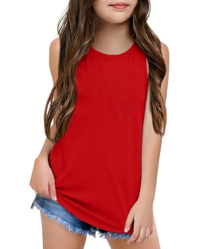 Image of CAZYCHILD Girls American Flag Tank Tops Boys 4th of July Shirts USA Summer Sleeveless Tee Independence Day Outfit 5-14y