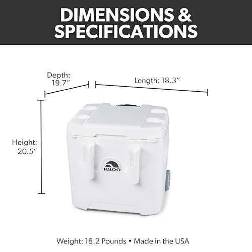 Image of Igloo Marine Cooler | Insulated Hard Shell Ice Chest |Great for Fishing, Camping, Boating, & More