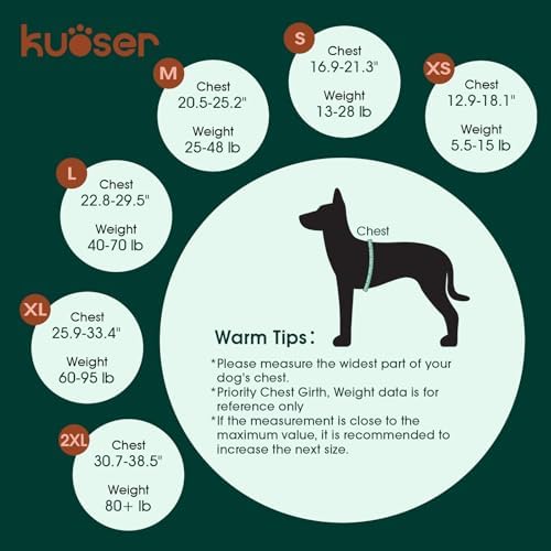 Kuoser Dog Life Jacket, High Flotation Reflective Dog Life Vest, Orange, L - 1