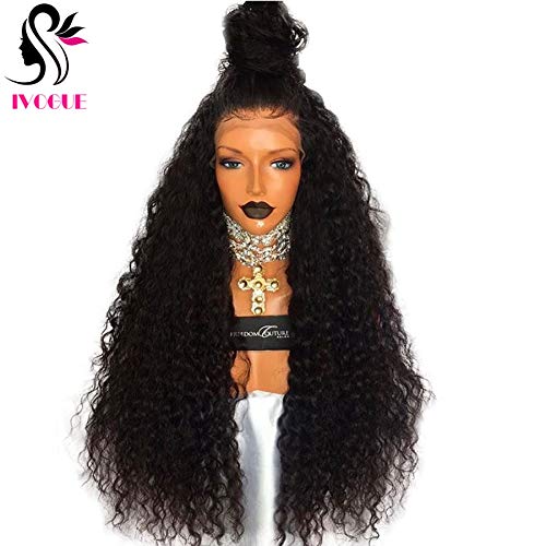 200% Density Raw Natural Curly Cambodian Virgin Human Hair Lace Front Glueless Wigs with Bleached Knots Baby Hair Natural Hairline (22inch200% Density)