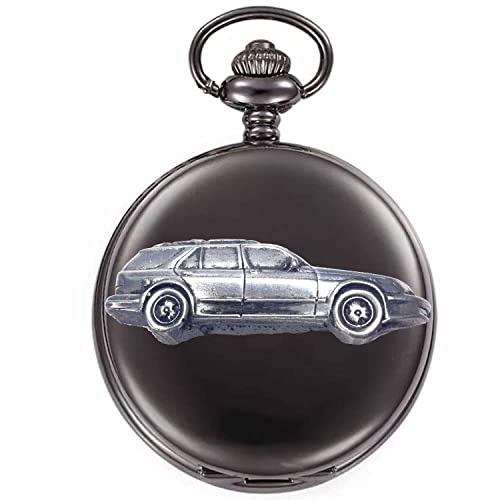 Montre gousset noire et étain avec gravure Kombi 1999 pour homme élégant