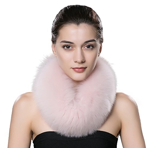 URSFUR Women's Winter Warm Neck Scarf Real Fox Collar Cowl Multicolor