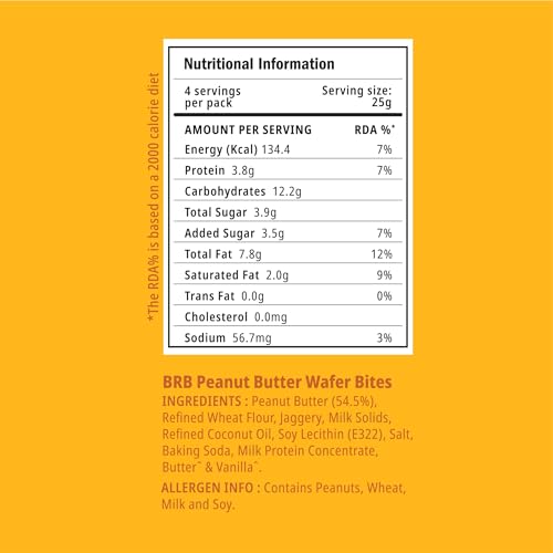 Image of BRB Shortcuts - Protein Wafer Bites | Classic Flavour | 16g Protein | Filled With Natural Peanut Butter | Zero Refined Sugar, No Palm Oil, Healthy Snack | 2 x 100g Box (Pack of 2)
