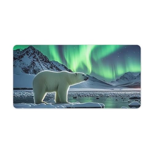 Protector para escritorio Polar Bears Northern Lights grande miniatura 1