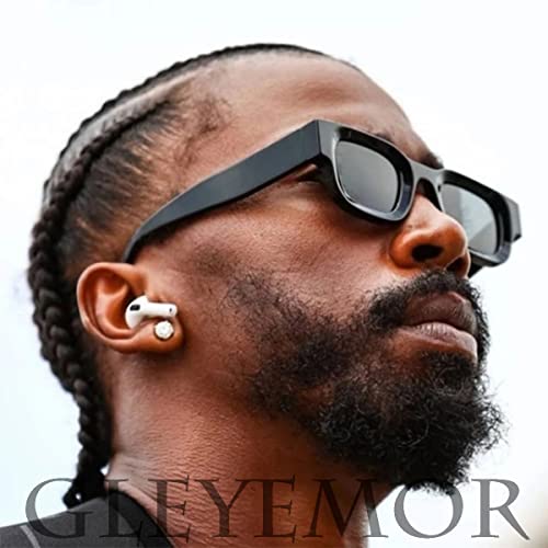 Gleyemor Polarized Rectangle Sunglasses for Men Women Chunky Square Thick Frame Glasses (Black/Grey) - Image 4