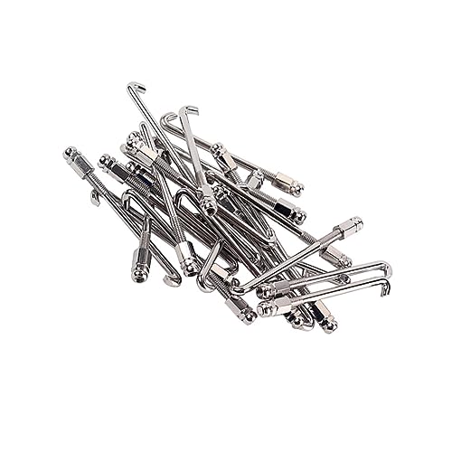 SUPVOX 24pcs Silver Chrome Banjo Hooks for Standard Banjo Thread Lightweight Design Easy Adjustments