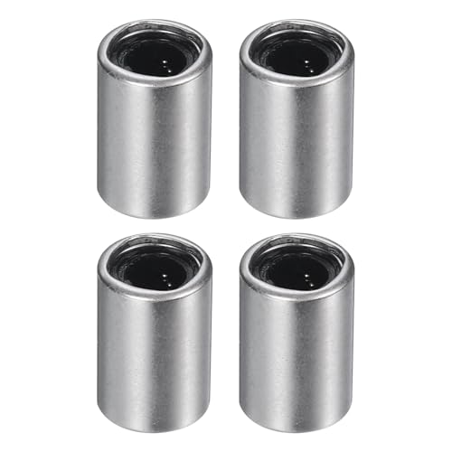 QUARKZMAN 4 Stück LM4UU Linearlager 4mm Bohrung 8mm OD 12mm Länge Linearkugellager Vernickelte Oberfläche Doppelseitig Gummi Versiegelt Lagerstahl für CNC-Maschine 3D-Drucker