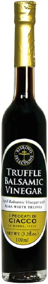 Ritrovo Selections Truffle Balsamic Vinegar - I Peccati di Ciacco Aged Balsamic Vinegar with Italian White Truffle, 100ml (3.3fl.oz)