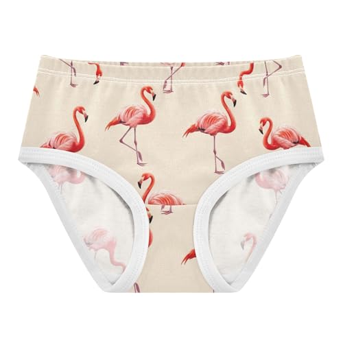 Pink Flamingos Beige Girls Underwear Toddler 2t Cotton Cute Panties Girl Print Undies Kids Briefs
