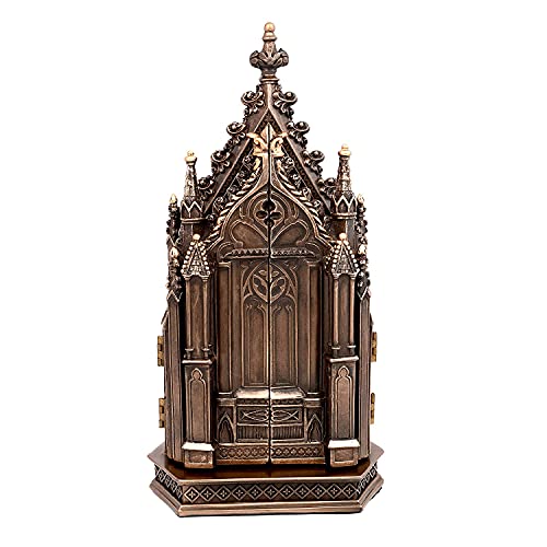 Image of Umi. Christ Statues Poly-Resin (Bronze Mix) Jesus Christ Nailed On The Cross Statue Decorative Church For Christian Home Decor Sculpture, Size 8 Inches