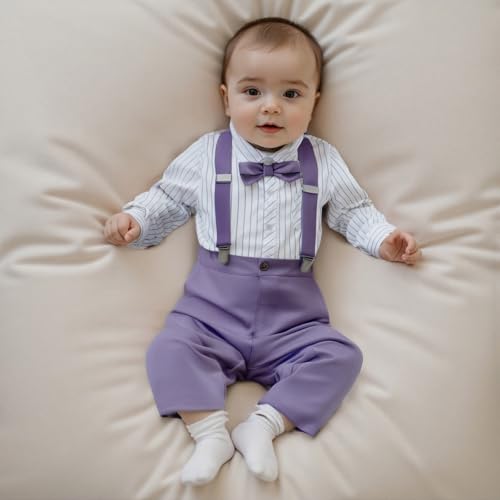 Kids Toddler Boy Gentleman Outfits Button Down Shirt Suspender Pant Wedding Formal Church Suit Dress Birthday Clothes2