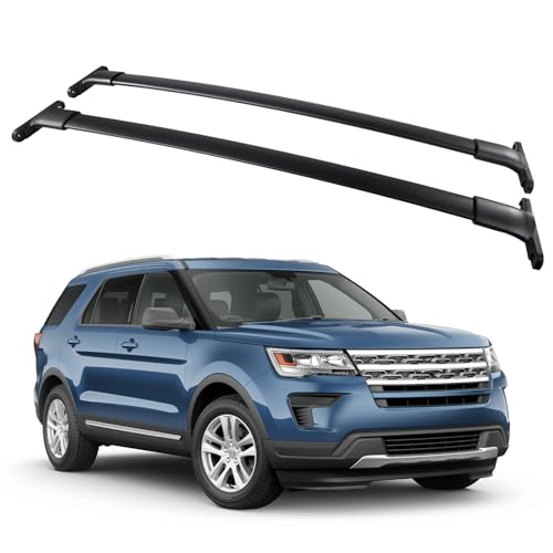 TAITUOPLUS Roof Rack Cross Bars 220lbs Compatible with Ford Explorer 2016 2017 2018 2019 Base/Limited/XLT/Sport/Platinum Aluminum Crossbars Cargo Bars Ski Snowboard Luggage Kayak Bike Carrier