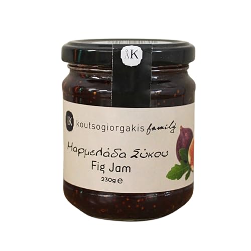 Koutsogiorgakis Family Confiture de Figues Grecques Smyrni – Lot de 2 x 230 g (460 g) – Recette Traditionnelle d’Eubée – 100% Figues Grecques – Végan & Végétarien