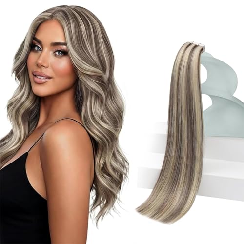 Image of Sunny Hair Human Hair Tape in Extensions Balayage 20Pcs for Graduation Days