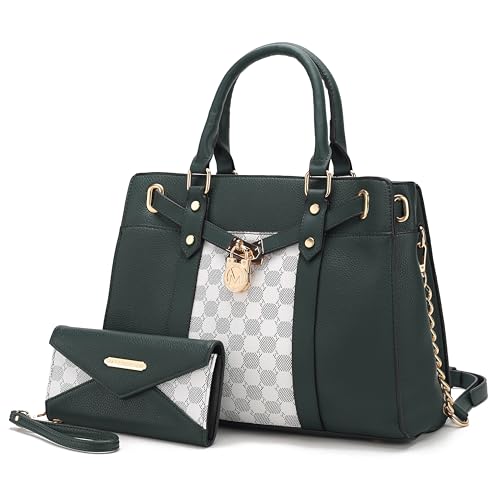 Image of MKF Collection Crossbody Tote Bag for Women & Wristlet Wallet Purse Set - PU Leather Top-Handle Satchel Shoulder Handbag