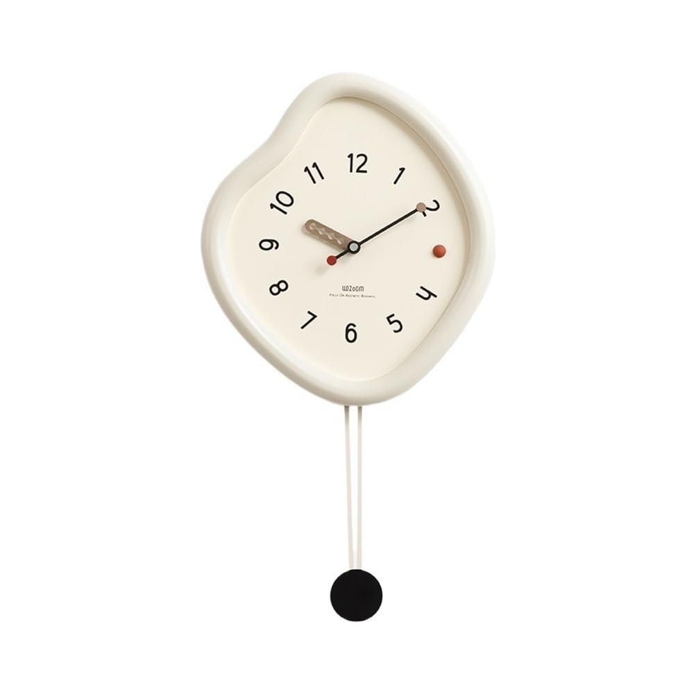 Horloge murale moderne blanche à grands chiffres pour salon et cuisine