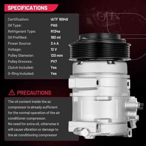 Image of BDFHYK 98393 Air Conditioning A /C Compressor with Clutch Compatible with Scion tC L4 2.4L 2007 2008 2009 2010