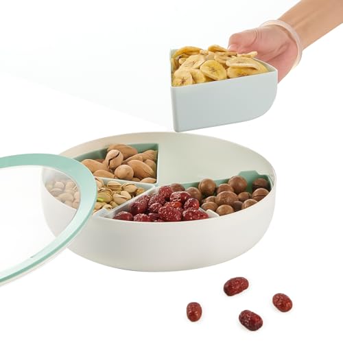 HAYAN Snack Schalen Dish süßigkeiten box mit Deckel 28,6 × 8 cm (Blau)