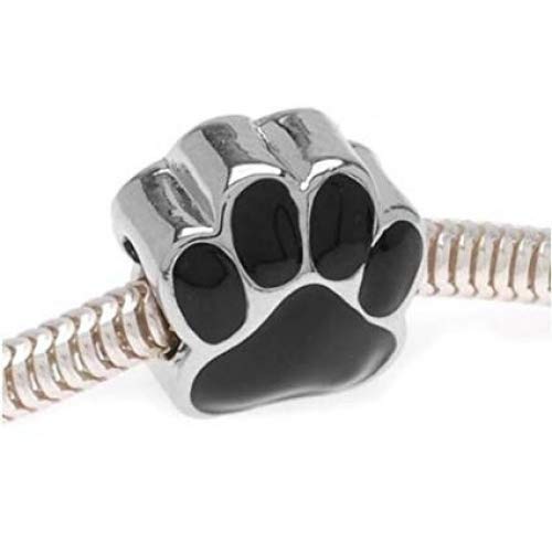 Black Paw Charm Bead
