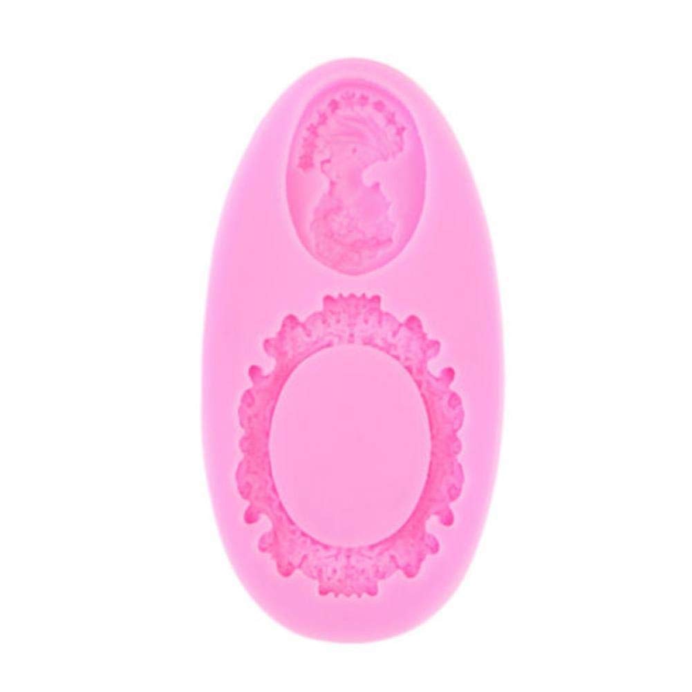Bontannd Oval Cameo And Oval Frame Fondant Mold Miniature Frame Silicone Mirror Sugar Fondant Cake Decorating Tools Baking Silicone