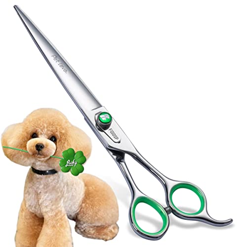 Fogosp 7'' Straight Dog Grooming Scissors Professional Grooming Shears For Dogs Cat Pet Japan 440C Stainless Steel Dog Cutting Scissors For Grooming Right Handed #TOP8