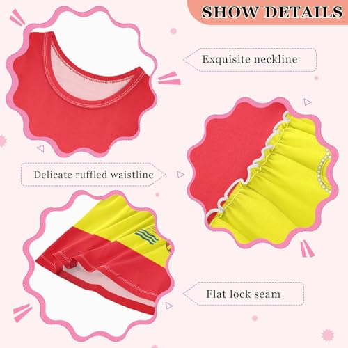 American Flag and Flags Girls Casual Dress Cotton Summer Clothes for Kids 2T-8Y3