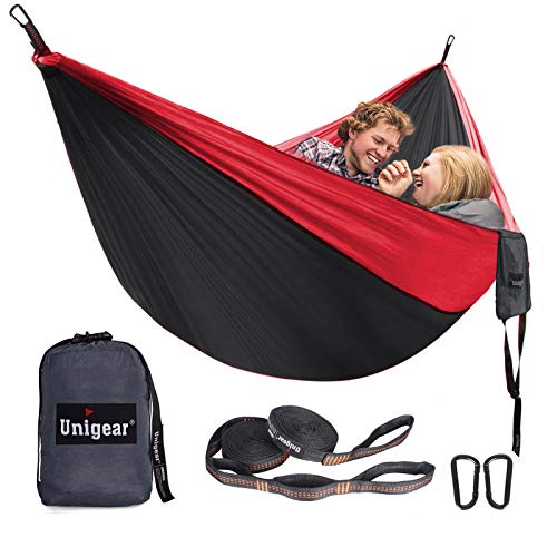 Unigear Camping Hammock 320 x 200cm for 2 Person, Portable Lightweight Parachute Nylon Double Hammock with Straps for Backpacking, Camping, Travel, Beach, Garden