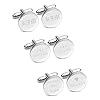 PiercingJ Personalized Custom Engraved Initial Cufflink Mens Classic Stainless Steel Cufflinks Alphabet Letter Cufflinks Formal Business Wedding Shirts Birthday Christmas #2