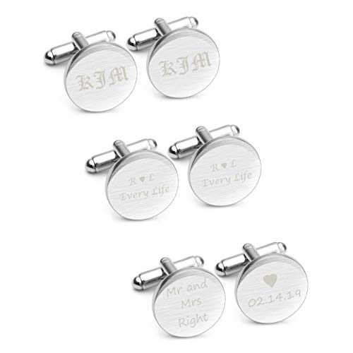 Mancuernillas clásicas personalizadas en acero inoxidable para hombres miniatura 3