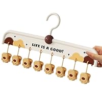 Liakyunf Multi Hook Hanger,Bear 8-Clip Closet Organizer | Cartoon Sock Drying Rack Clothes Hangers,for Clothing Small Garment Indoor Outdoor Home Dorm RV Camping