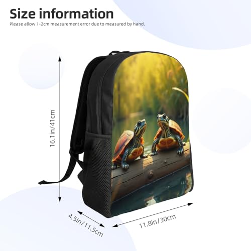 Everyday Unisex Two Turtles Sitting On Log In The Water Backpack Multi Organizer For Laptops Gear & Weekend Getaways 16 Inch4