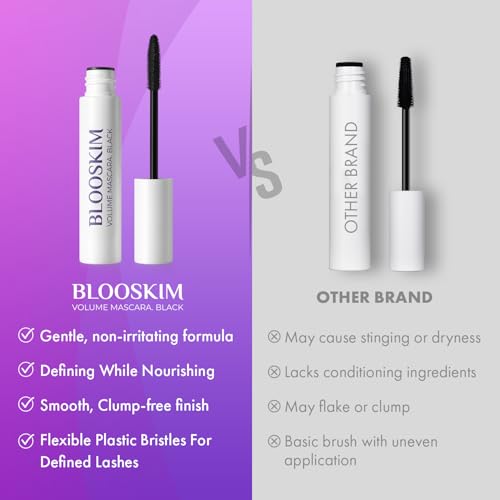 Blooskim Mascara for Older Women 60 Plus: Black Prime Lash Mascara - Prime Mascaras for Mature Women Makeup - Hypoallergenic Non-Clumping Formula for Sensitive Eyes, 5.5g