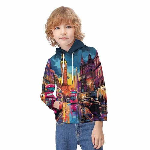 Pull à capuche Londres 3D vêtement d'hiver pour style de famille